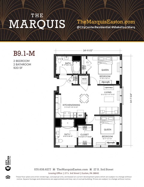 Floor Plan B9-1.M at The Marquis, Easton