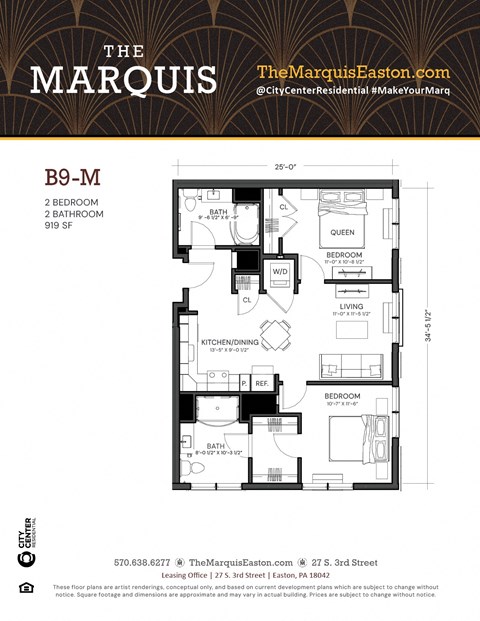 Floor Plan B9-M at The Marquis, Pennsylvania