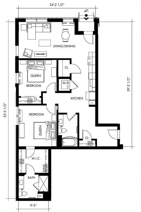 Beta11T Floor Plan at 1010 Apartments, Allentown, PA