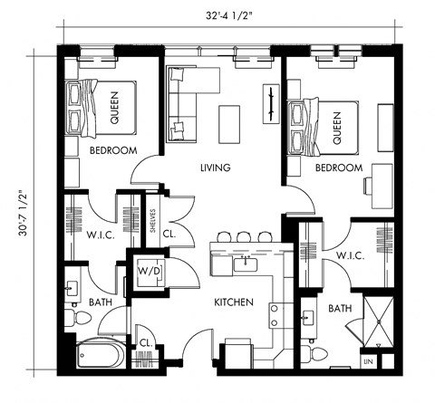 Beta63T Floor Plan at 1010 Apartments, Allentown