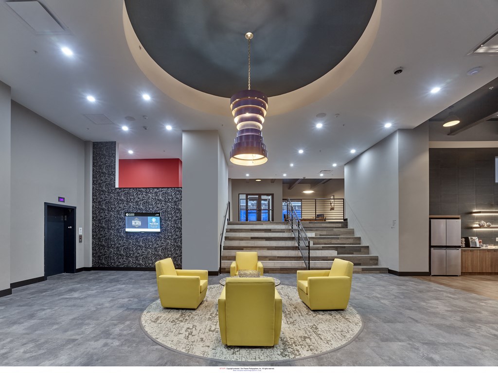 Clubhouse interior couch at The Nines Apartment Homes Apartments, Allentown, Pennsylvania