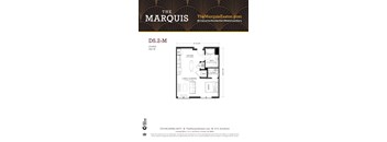 A floor plan for a studio apartment at The Marquis Easton.