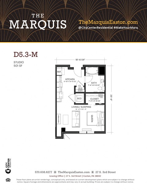 Floor Plan D5.3-M at The Marquis, Easton, PA
