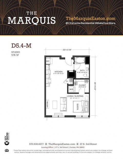 Floor Plan D5.4-M at The Marquis, Easton, 18042