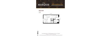 A floor plan for a studio apartment at The Marquis Easton.
