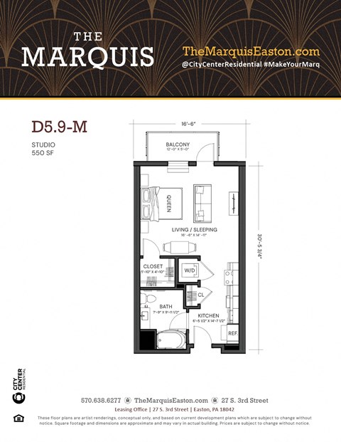 Floor Plan D5.9-M at The Marquis, Easton, PA 18042