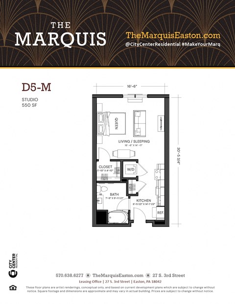 Floor Plan D5-M at The Marquis, Easton, PA