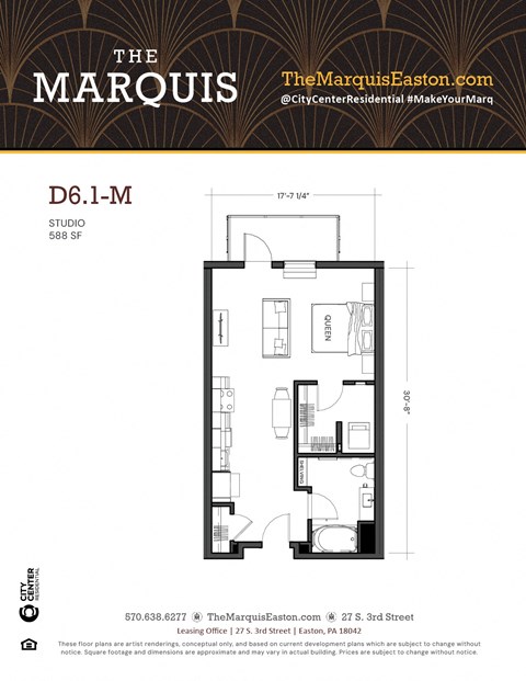 Floor Plan D6.1-M at The Marquis, Easton