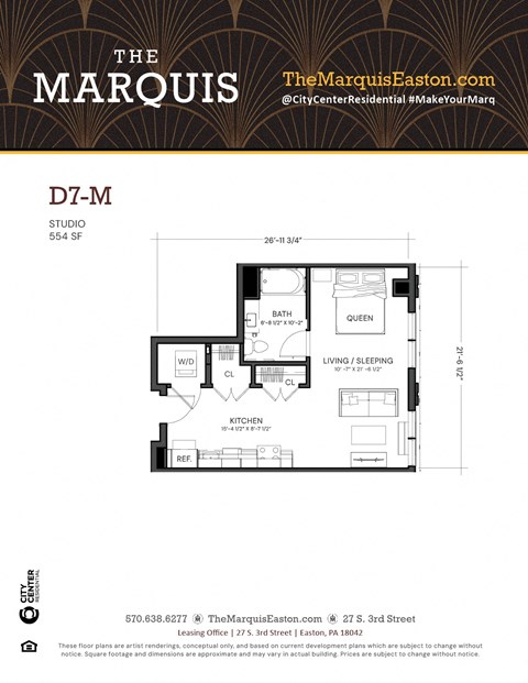 Floor Plan D7-M at The Marquis, Easton, Pennsylvania