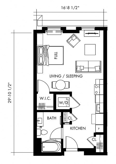 Delt41T Floor Plan at 1010 Apartments, Allentown