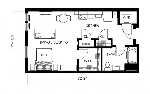 Delta1T Floor Plan at 1010 Apartments, Allentown, PA, 18101