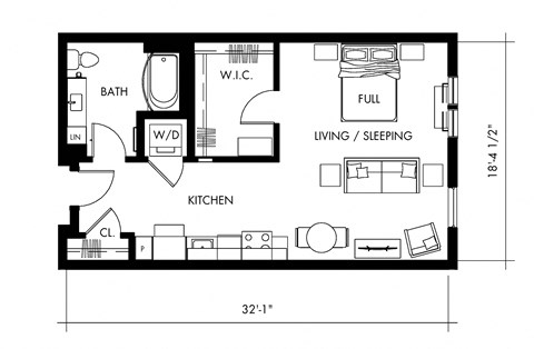 Delta3T Floor Plan at 1010 Apartments, Allentown, 18101