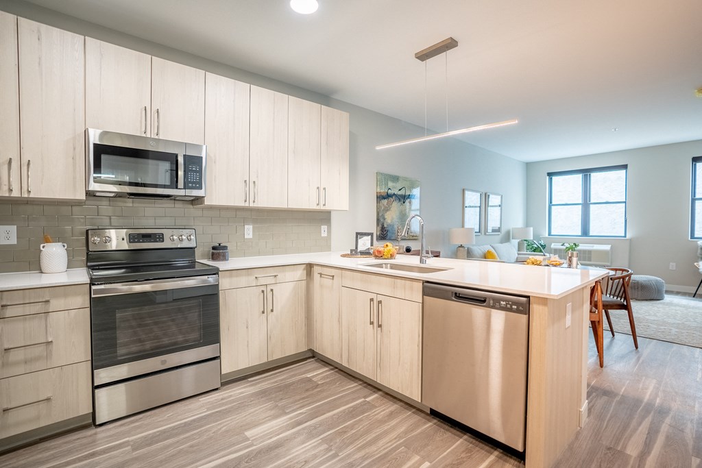 One Bedroom Kitchen at The Gallery Apartment Homes Apartments, Pennsylvania