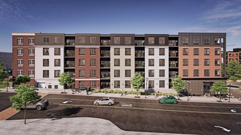 Multi-story Apartment Complex at The Confluence Apartments, Easton