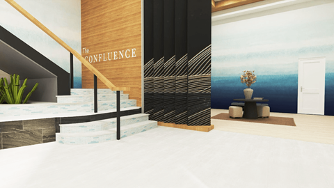 Community Reception Area at The Confluence Apartments, Pennsylvania, 18042