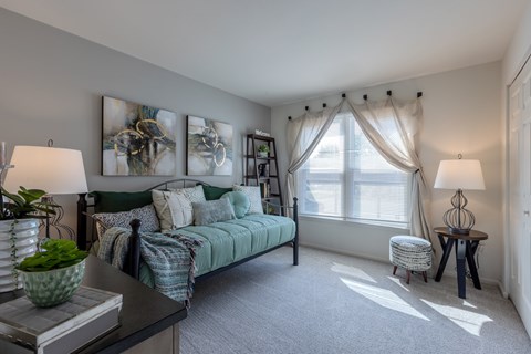 Modern Living Room at Pointe North Apartments, Bethlehem, Pennsylvania