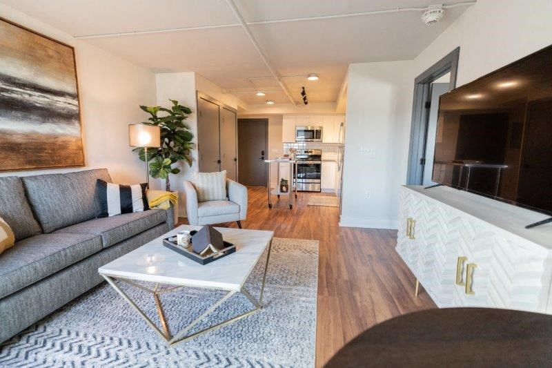 Living room with couch at Cityplace Apartment Homes Apartments, Allentown