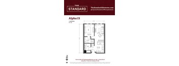 A floor plan for a one bedroom apartment at The Standard Allentown.