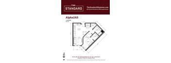 A floor plan for a one bedroom apartment at The Standard Allentown.