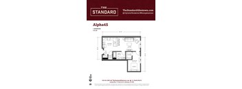 A floor plan for a one bedroom apartment at The Standard Allentown.