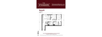 A floor plan for a 2 bedroom apartment at The Standard Allentown.