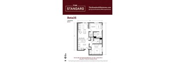 A floor plan for a 2 bedroom, 998 square foot apartment.