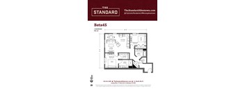 A floor plan for a 2 bedroom, 2 bath apartment at The Standard Allentown.