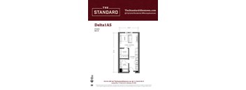 A floor plan for a 500 SF studio apartment is displayed.
