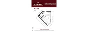 A floor plan for a studio apartment at The Standard Allentown.
