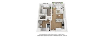 Floor plan image of A3, 1-bedroom apartment