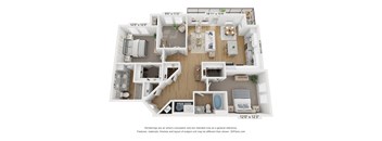 Floor plan image of B4B, 2-bedroom apartment