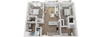 Floor plan image of B2, 2-bedroom apartment