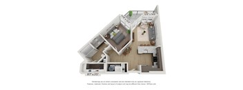 Floor plan image of A2, 1-bedroom apartment