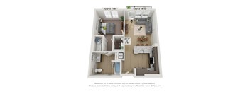 Floor plan image of A3, 1-bedroom ADA compliant apartment