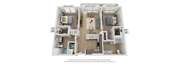 Floor plan image of B2, 2-bedroom apartment