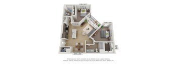 Floor plan image of B3, 2-bedroom apartment
