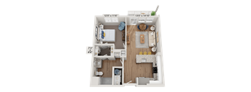 Floor plan image of A3, 1-bedroom apartment