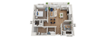 Floor plan image of A4, 1-bedroom apartment