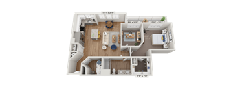 Floor plan image of A5, 1-bedroom apartment