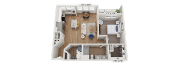 Floor plan image of A5A, 1-bedroom apartment