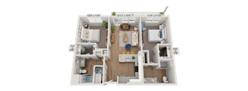 Floor plan image of B2, 2-bedroom apartment