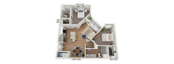 Floor plan image of B3, 2-bedroom apartment