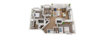 Floor plan image of B4, 2-bedroom apartment