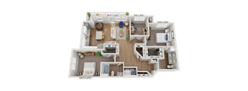 Floor plan image of B4A, 2-bedroom apartment