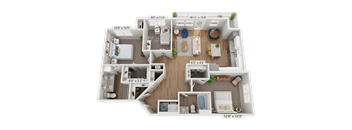A 65"x42" living room is part of a house layout.