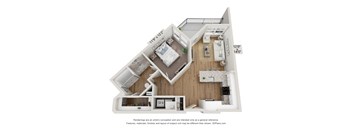 Floor plan image of A2, 1-bedroom apartment