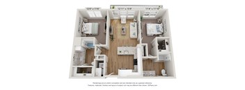 Floor plan image of B2, 2-bedroom apartment