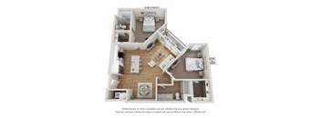 Floor plan image of B3, 2-bedroom apartment