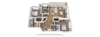 Floor plan image of B4, 2-bedroom apartment