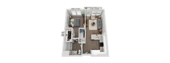 Floor plan image of A1, 1-bedroom apartment
